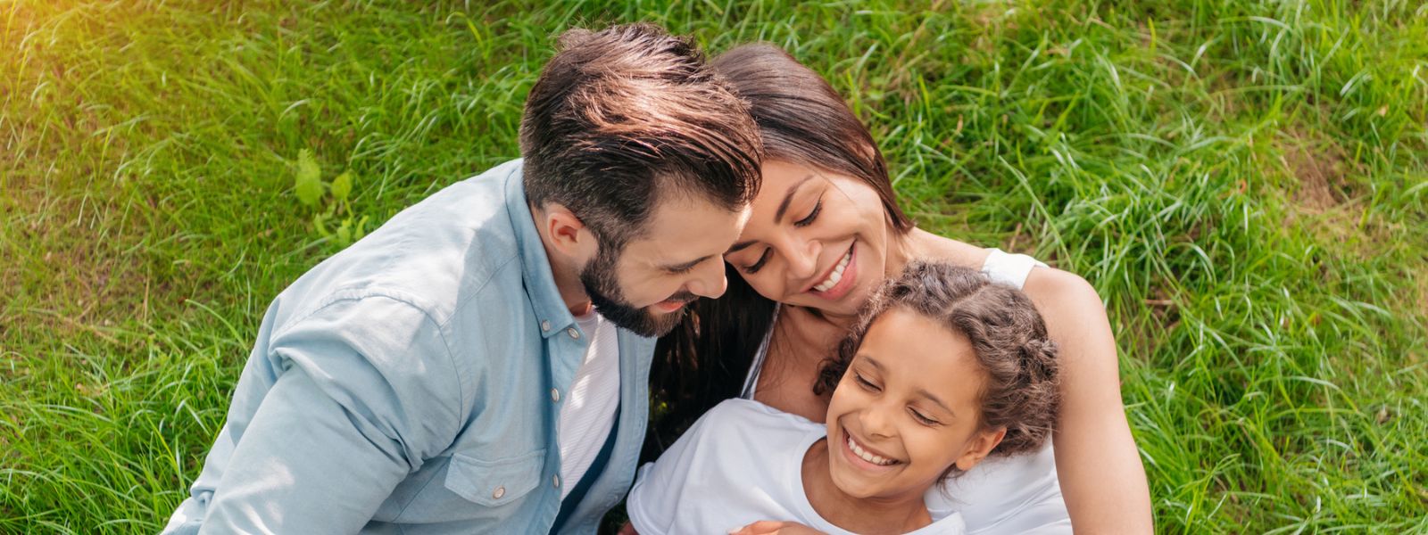 Happy family in a meadow